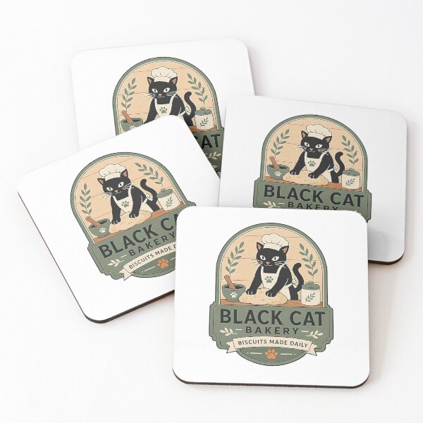 Item preview, Black Cat Bakery Biscuits Made Daily designed and sold by nosu-art-pod.