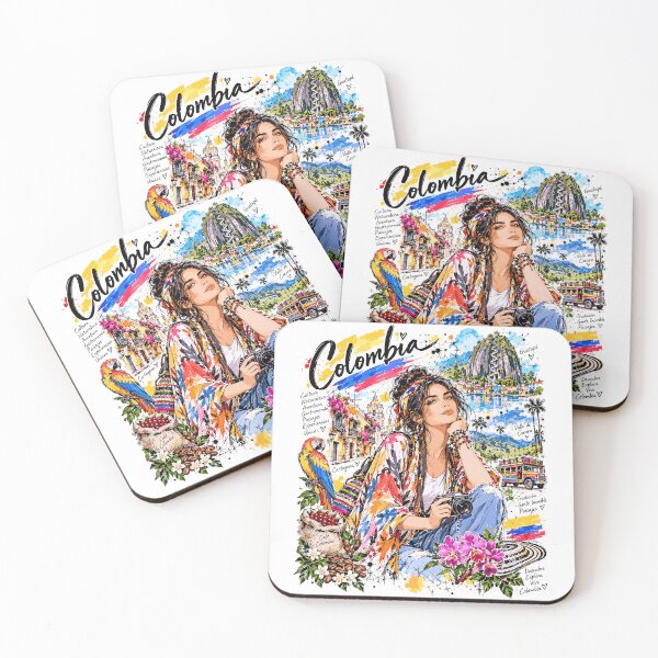 Item preview, Colombia Travel and Culture Illustration designed and sold by EdwinkOne.