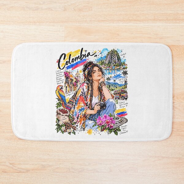 Item preview, Colombia Travel and Culture Illustration designed and sold by EdwinkOne.