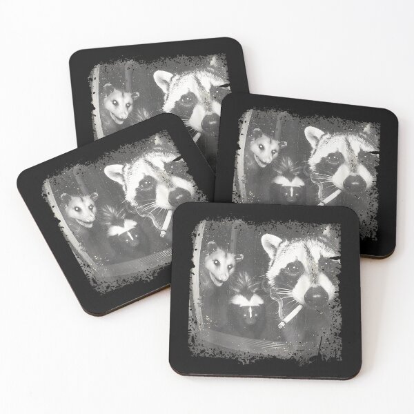 Item preview, Trash Panda Night Crew Vintage Raccoon Opossum Skunk designed and sold by GiftArtfuuArt.