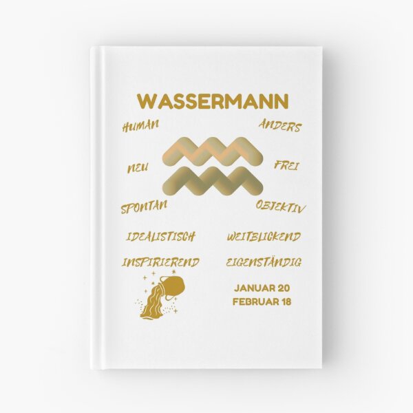 Item preview, Wassermann Zodiac Sign Astrology Symbol Horoscope - Metallic Gold & White (German Version) designed and sold by ZODIARA.