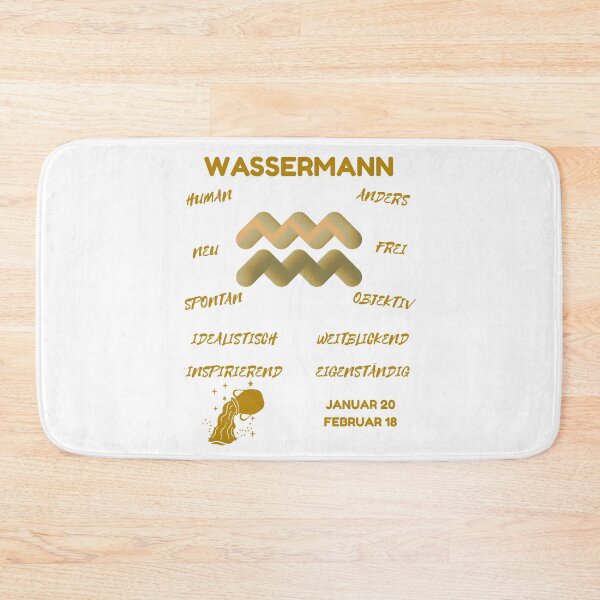 Item preview, Wassermann Zodiac Sign Astrology Symbol Horoscope - Metallic Gold & White (German Version) designed and sold by ZODIARA.