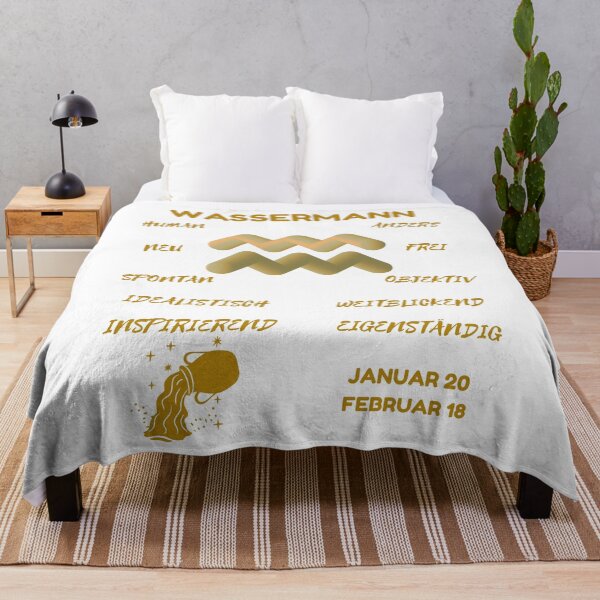 Item preview, Wassermann Zodiac Sign Astrology Symbol Horoscope - Metallic Gold & White (German Version) designed and sold by ZODIARA.