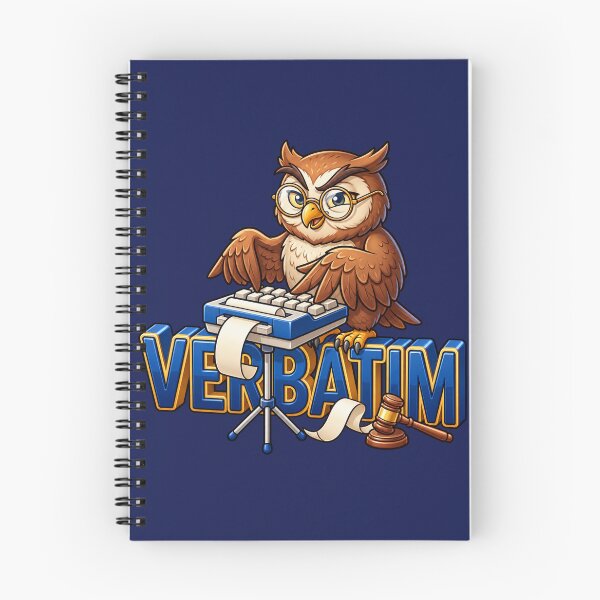 Item preview, Court Reporter Owl Verbatim - Funny Stenographer Gift designed and sold by Golden Touch Prints.