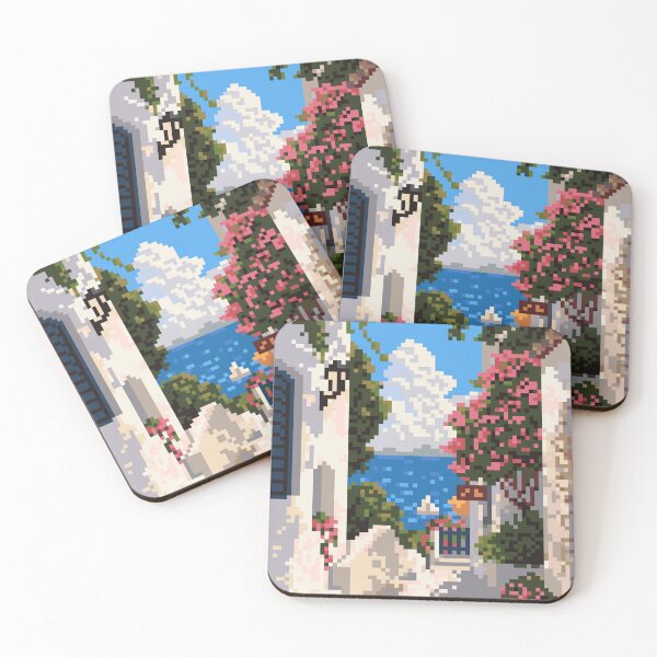 Item preview, Mediterranean Sea, Where Life Meets the Sea WORLD TRAVEL PIXEL ART designed and sold by travelgorgor.