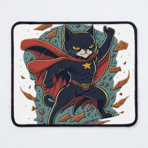 Item preview, Superhero Cat Shirt, Funny Cat Lover Gift, Black Cat T-Shirt, Cat Mom Dad Tee, Cartoon Cat Hero Graphic Tee designed and sold by luxury-style.
