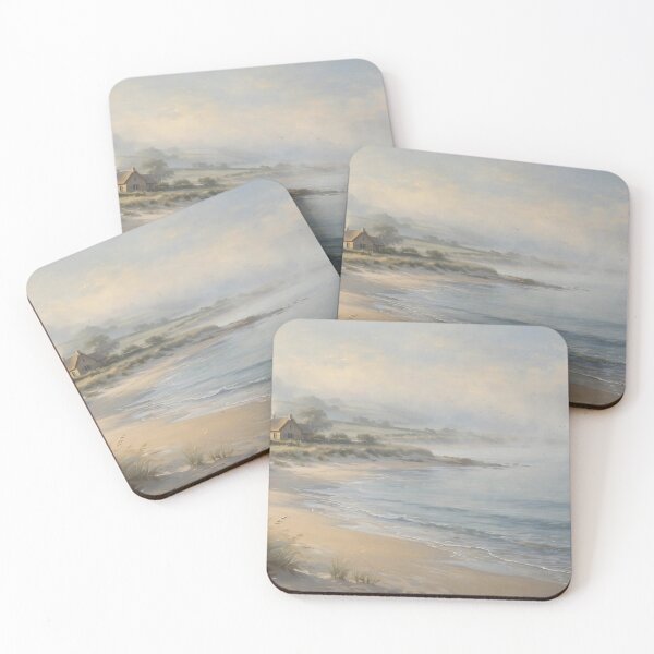 Item preview, Misty Morning – Serene Beach Scene designed and sold by BloomandGrace.