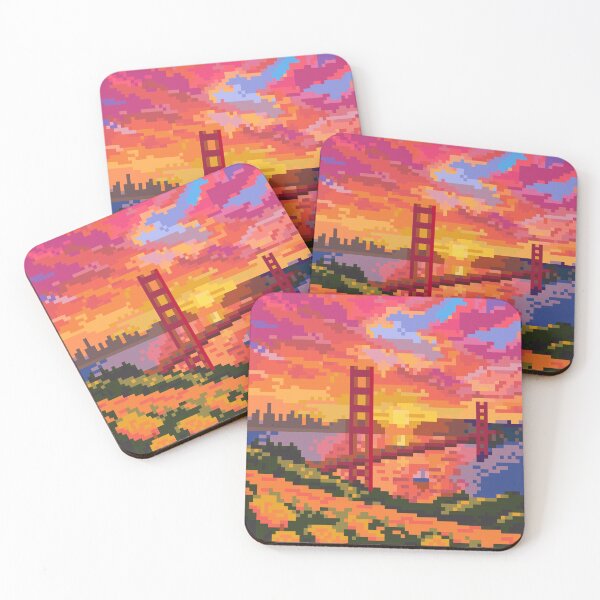 Item preview, San Francisco, Where the Sunset Shines Golden WORLD TRAVEL PIXEL ART designed and sold by travelgorgor.