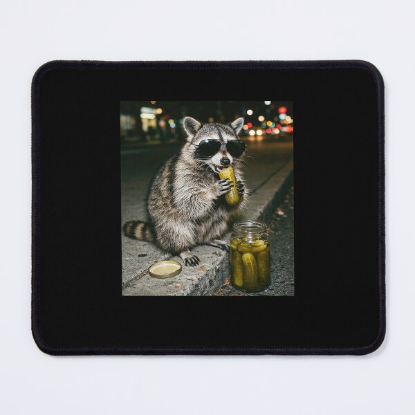 Item preview, Raccoon Eating Pickles Funny Meme designed and sold by nosu-art-pod.