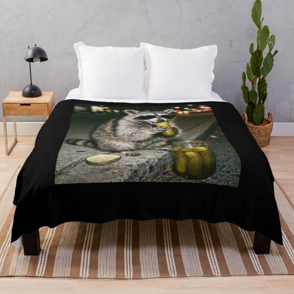 Item preview, Raccoon Eating Pickles Funny Meme designed and sold by nosu-art-pod.