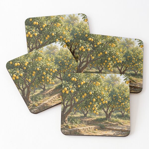 Item preview, Sunlit Lemon Grove – Mediterranean Citrus Scene designed and sold by BloomandGrace.