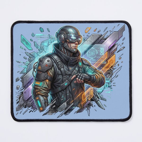 Item preview, Cyberpunk Warrior Neon Futuristic Sci Fi Art designed and sold by med-lavender-ee.