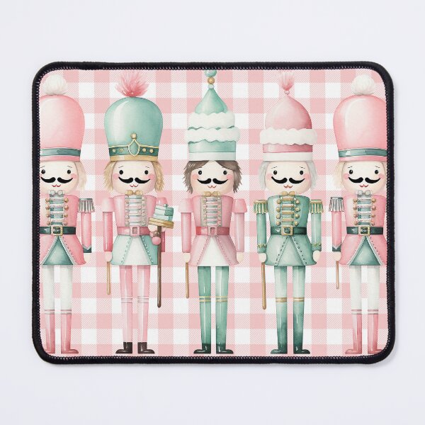 Item preview, Pink Gingham Watercolor Nutcracker Soldiers designed and sold by Feeling Artsy.
