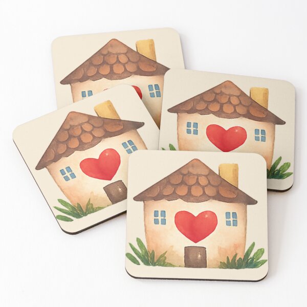 Item preview, Heart House Watercolor Illustration designed and sold by InnerwayStudio.