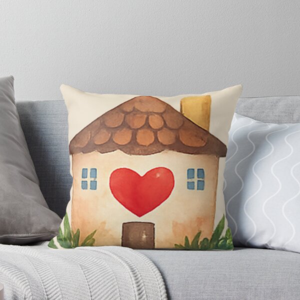Item preview, Heart House Watercolor Illustration designed and sold by InnerwayStudio.