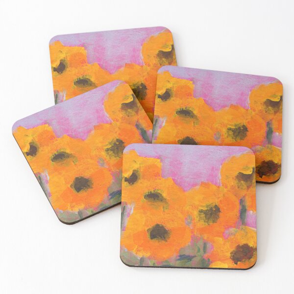 Item preview, Happy Flowers seven acrylic paintings designed and sold by KarenKaspar.