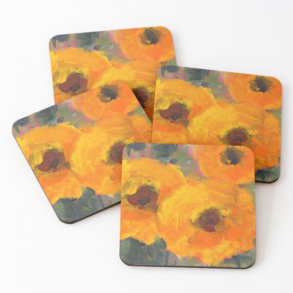 Item preview, Happy Flowers eight acrylic paintings designed and sold by KarenKaspar.