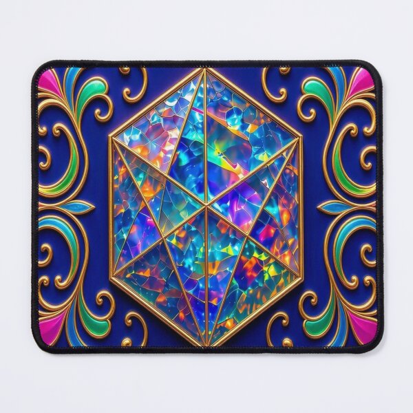 Item preview, Iridescent Opal Crystal Aesthetic - Sacred Geometry Gold Jewel designed and sold by Breezes-of-Ida.