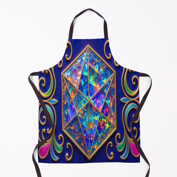 Item preview, Iridescent Opal Crystal Aesthetic - Sacred Geometry Gold Jewel designed and sold by Breezes-of-Ida.