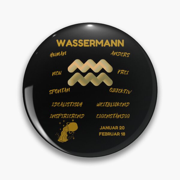 Item preview, Wassermann Zodiac Sign Astrology Symbol Horoscope - Metallic Gold & Black (German Version) designed and sold by ZODIARA.