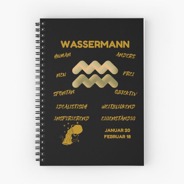Item preview, Wassermann Zodiac Sign Astrology Symbol Horoscope - Metallic Gold & Black (German Version) designed and sold by ZODIARA.