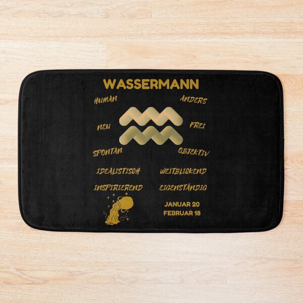 Item preview, Wassermann Zodiac Sign Astrology Symbol Horoscope - Metallic Gold & Black (German Version) designed and sold by ZODIARA.