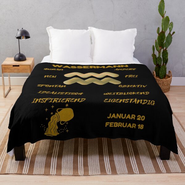 Item preview, Wassermann Zodiac Sign Astrology Symbol Horoscope - Metallic Gold & Black (German Version) designed and sold by ZODIARA.