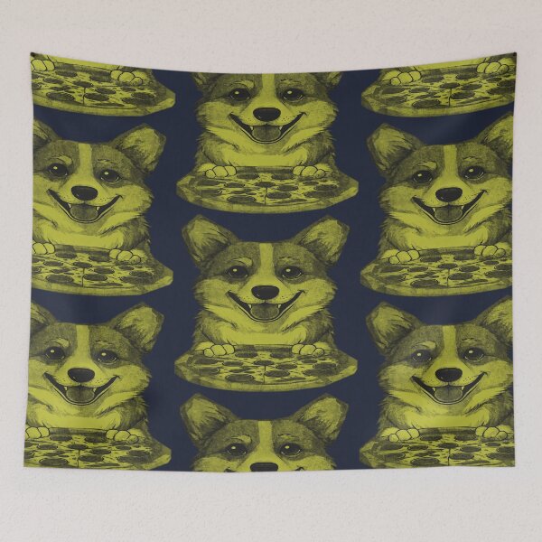 Item preview, Corgi with Pizza designed and sold by kinpirks.