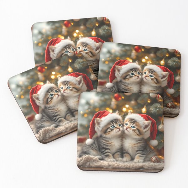 Item preview, Cute Christmas Kittens Cuddling Under Tree designed and sold by MarionsArt.