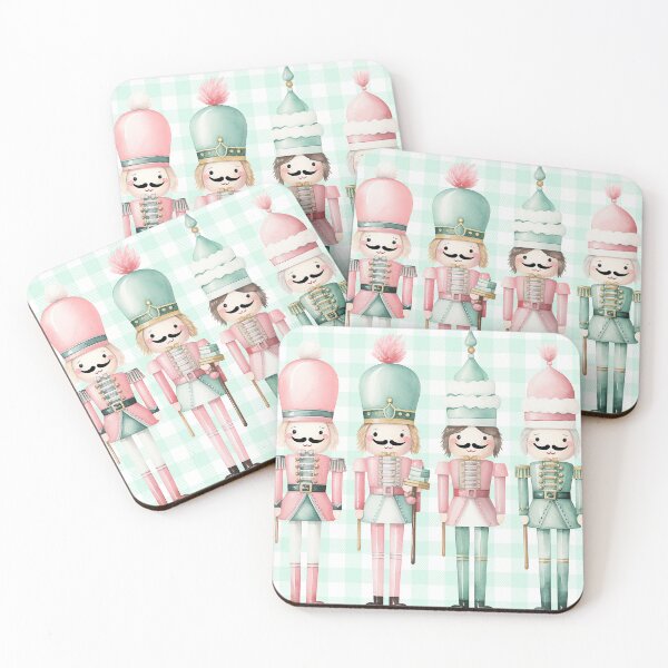 Item preview, Green Gingham Watercolor Nutcracker Soldiers designed and sold by Feeling Artsy.