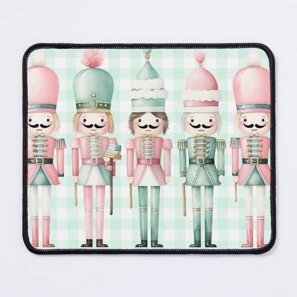 Item preview, Green Gingham Watercolor Nutcracker Soldiers designed and sold by Feeling Artsy.