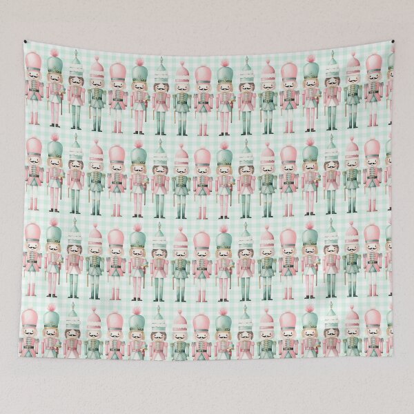 Item preview, Green Gingham Watercolor Nutcracker Soldiers designed and sold by Feeling Artsy.