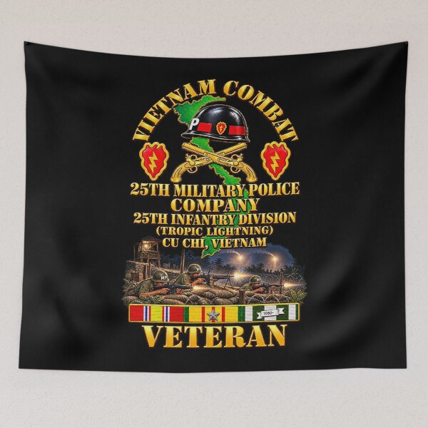Item preview, Vietnam  Combat Veteran - 25th Military Police Co - 25th ID SSI w VN SVC w Base Camp Defense - 3D - Transparent designed and sold by Military Insignia Products.