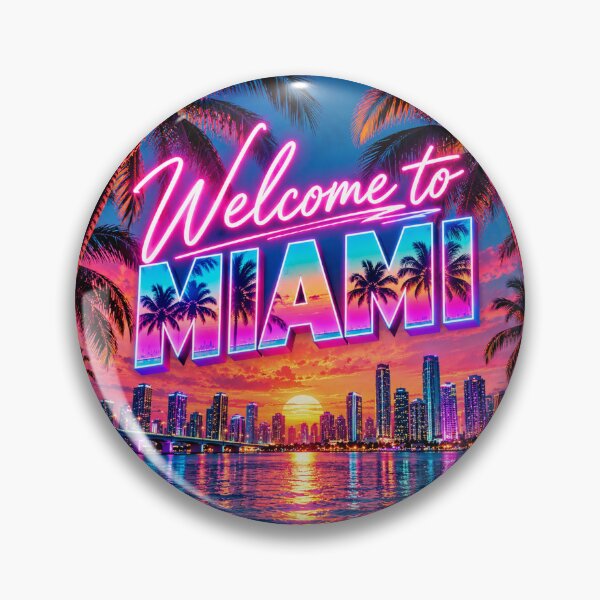 Item preview, Welcome to Miami – Neon Retro Sunset designed and sold by Kiziorq.