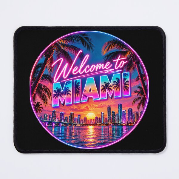 Item preview, Welcome to Miami – Neon Retro Sunset designed and sold by Kiziorq.