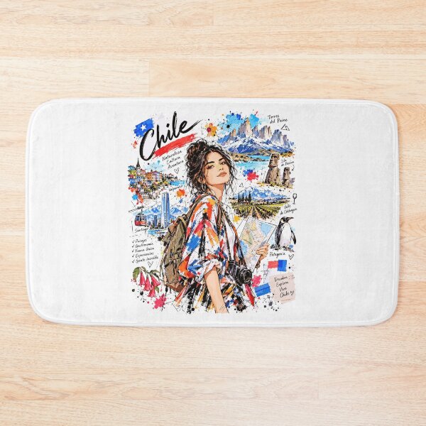 Item preview, Chile Travel and Nature Illustration designed and sold by EdwinkOne.