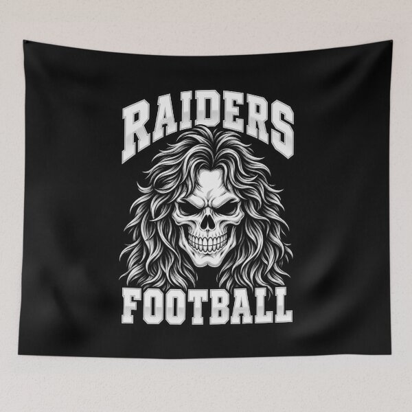 Item preview, Raiders Football Long Haired Skull Classic Portrait designed and sold by Cuiroblinda.