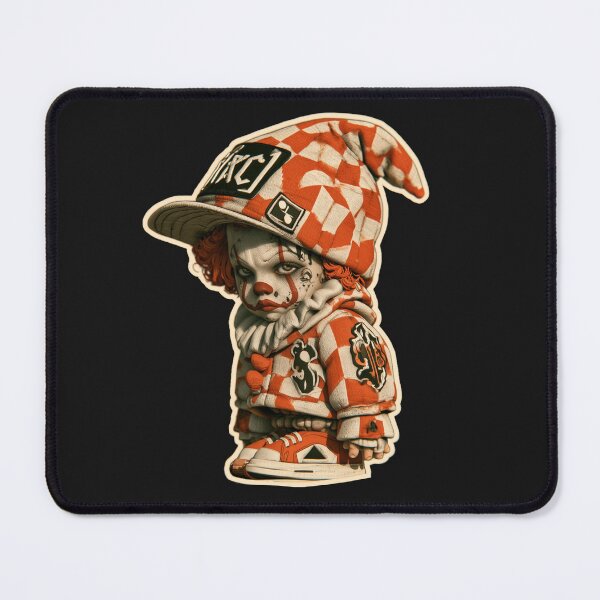 Item preview, Creepy Cute Clown Streetwear Sticker – Orange Checkered Jester designed and sold by Audra-studio.