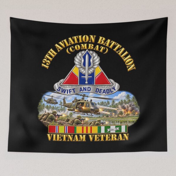 Item preview, 13th Aviation Battalion - Combat - Vietnam Veteran w Mekong Delta Firefight - 3D - Transparent designed and sold by Military Insignia Products.