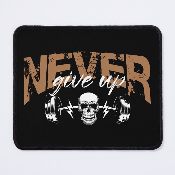 Item preview, Never Give Up Skull Barbell Gym Motivation designed and sold by Minem39.