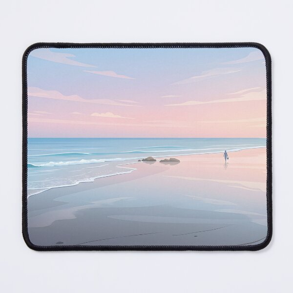 Item preview, Serene beach landscape at sunrise with soft pastel sky designed and sold by homydesign.