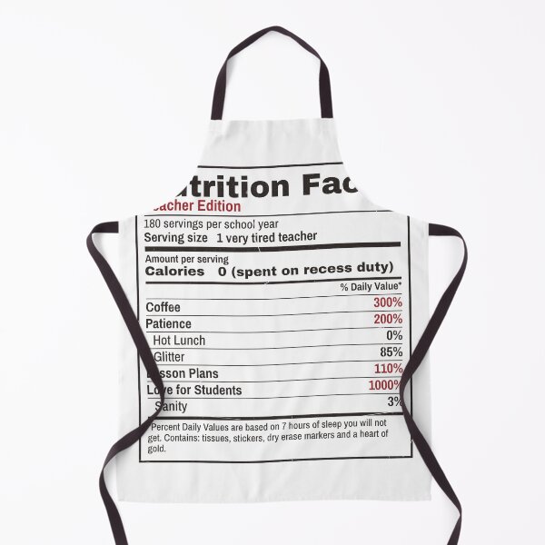 Artikelvorschau, Teacher Nutrition Facts Funny Teacher Label Gift entworfen und verkauft von Good Little Days.