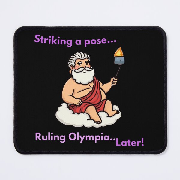 Item preview, Funny Zeus Greek God Procrastination Selfie Cartoon designed and sold by LazyDayzCo.