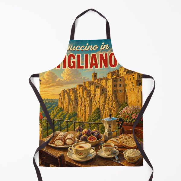 Artikelvorschau, Cappuccino in Pitigliano Italien – Vintage-Reiseplakat entworfen und verkauft von LSVart.