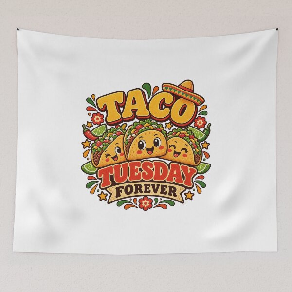 Item preview, Taco Tuesday Forever Cute Kawaii Tacos Mexican Food Lover Vintage Design designed and sold by EssentialsWear.