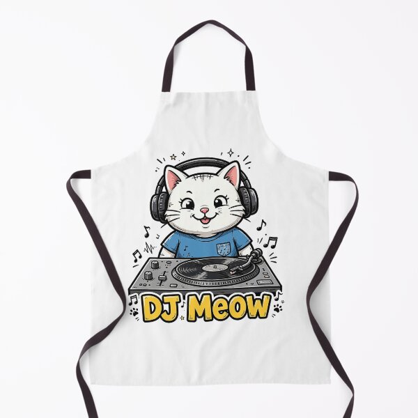 Item preview, DJ artist cat DJ Meow with music elemets designed and sold by Raju-Creative.