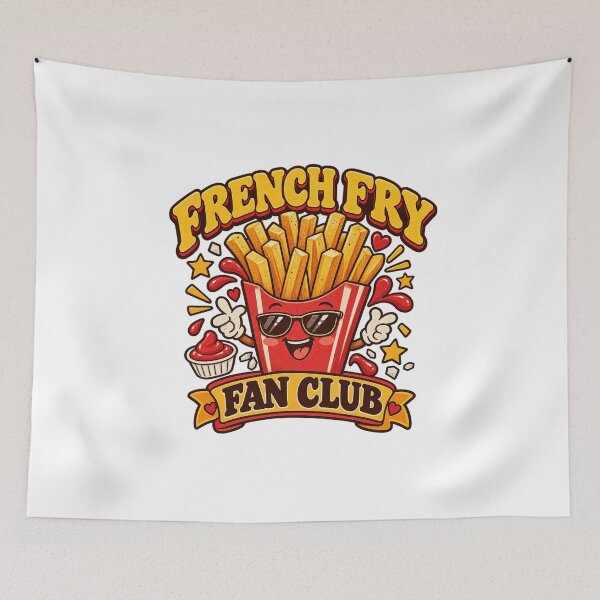 Item preview, French Fry Fan Club Cute Retro French Fries Food Lover Vintage T-Shirt designed and sold by EssentialsWear.