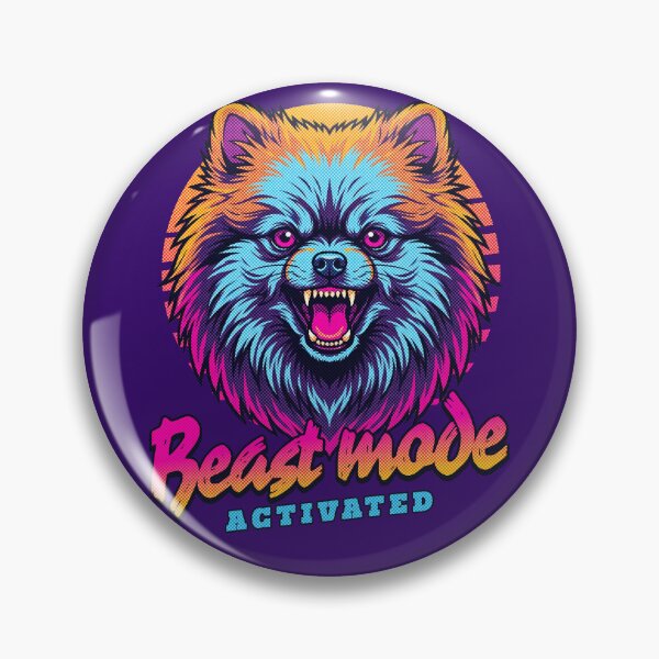 Item preview, Pomeranian Beast Mode - Neon Cyberpunk Horror designed and sold by PixelsPaws.