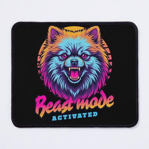 Item preview, Pomeranian Beast Mode - Neon Cyberpunk Horror designed and sold by PixelsPaws.