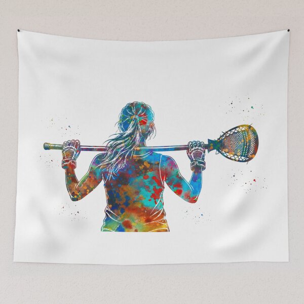 Item preview, Female Lacrosse Goalie Watercolor Art designed and sold by Liededrom..